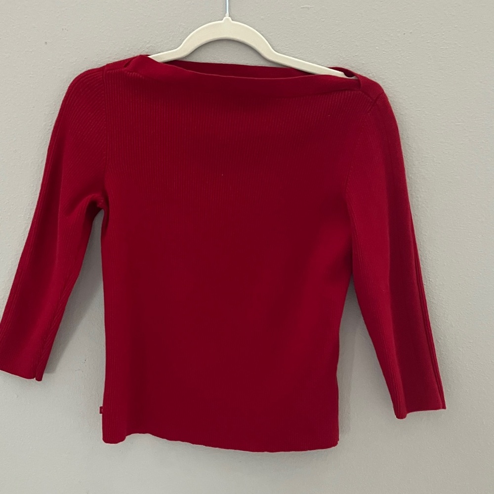 Ralph Lauren Red Boatneck Sweater. Size M